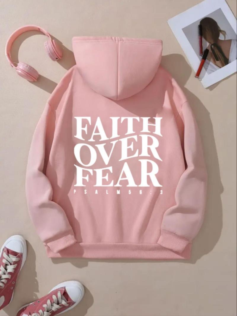 "Faith Over Fear" Print Pocket Hoodie