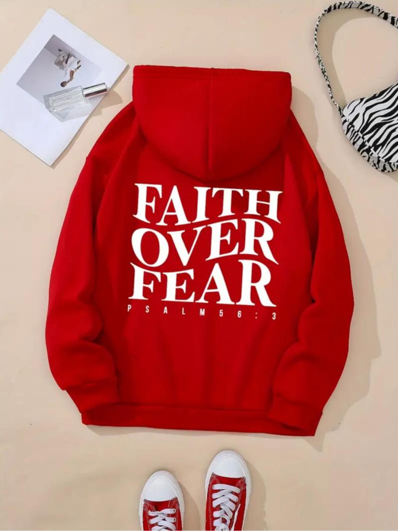 "Faith Over Fear" Print Pocket Hoodie