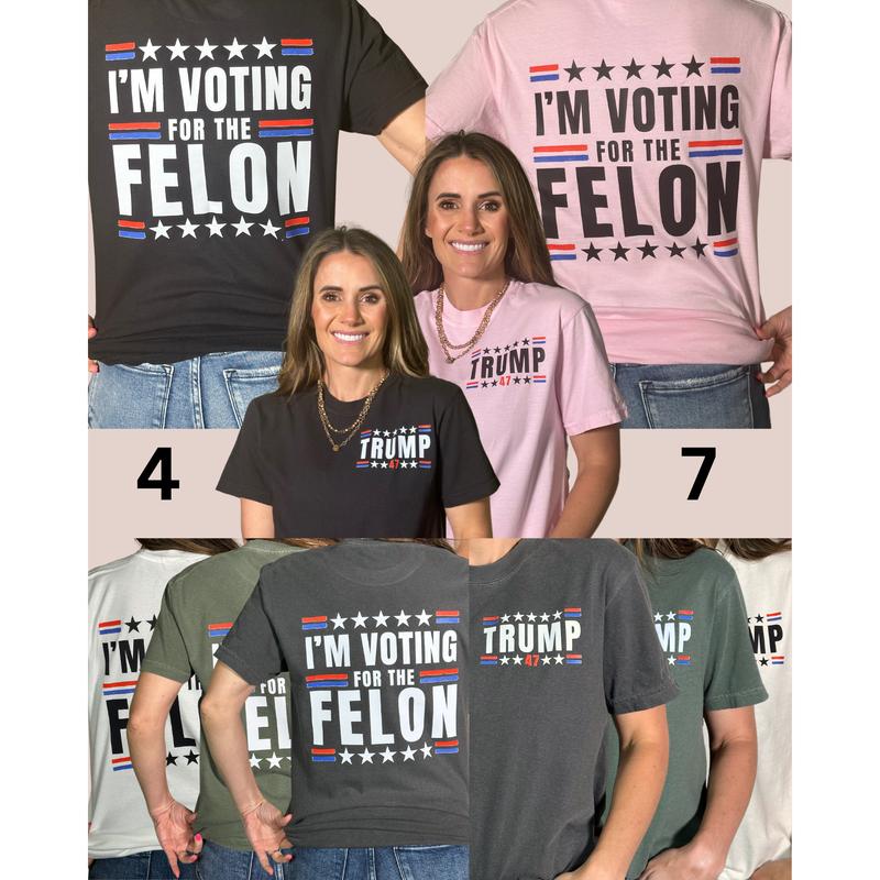 Official Trump 47 I’m Voting For The Felon 2024 T-Shirt