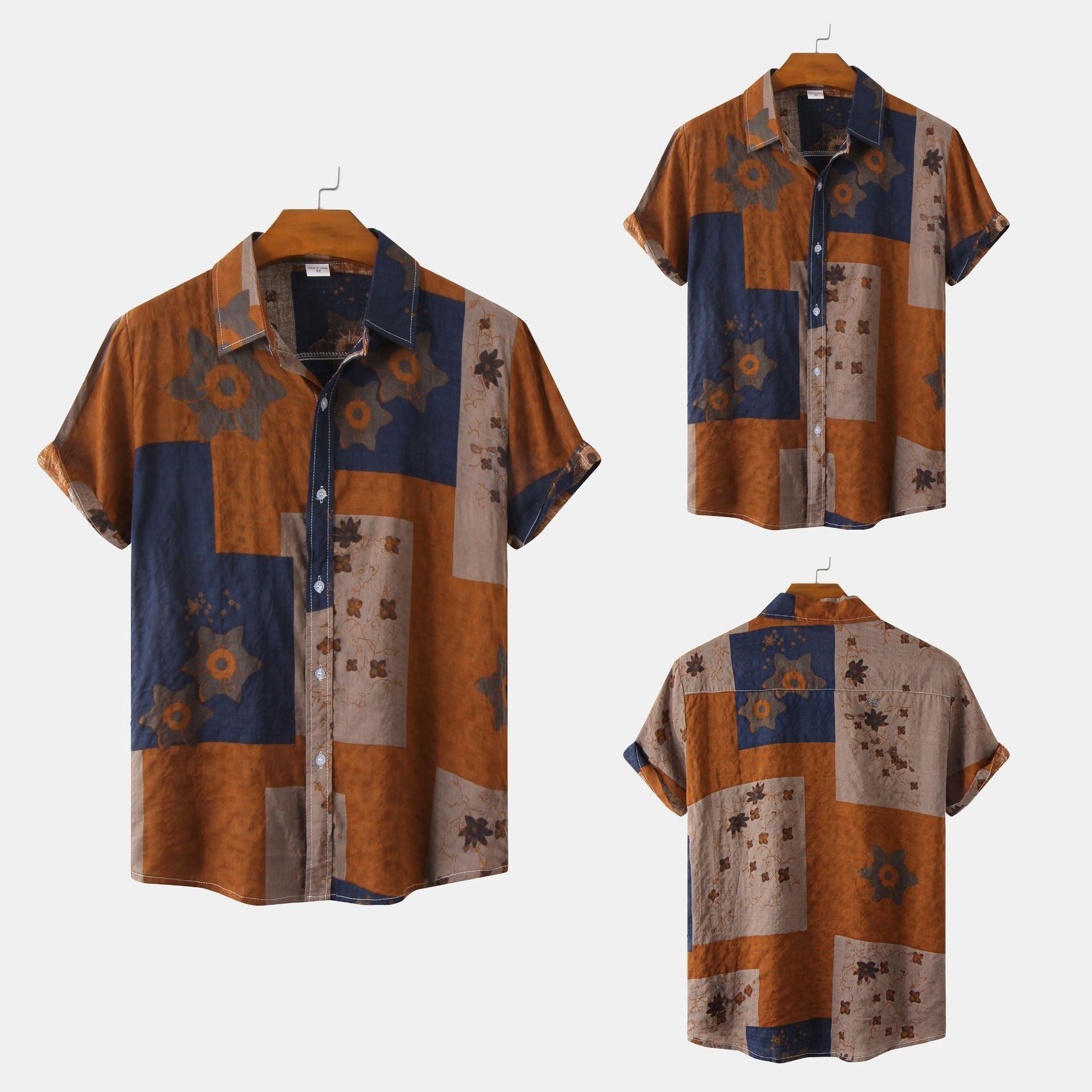 Casual Floral Short Sleeve Men's Shirt