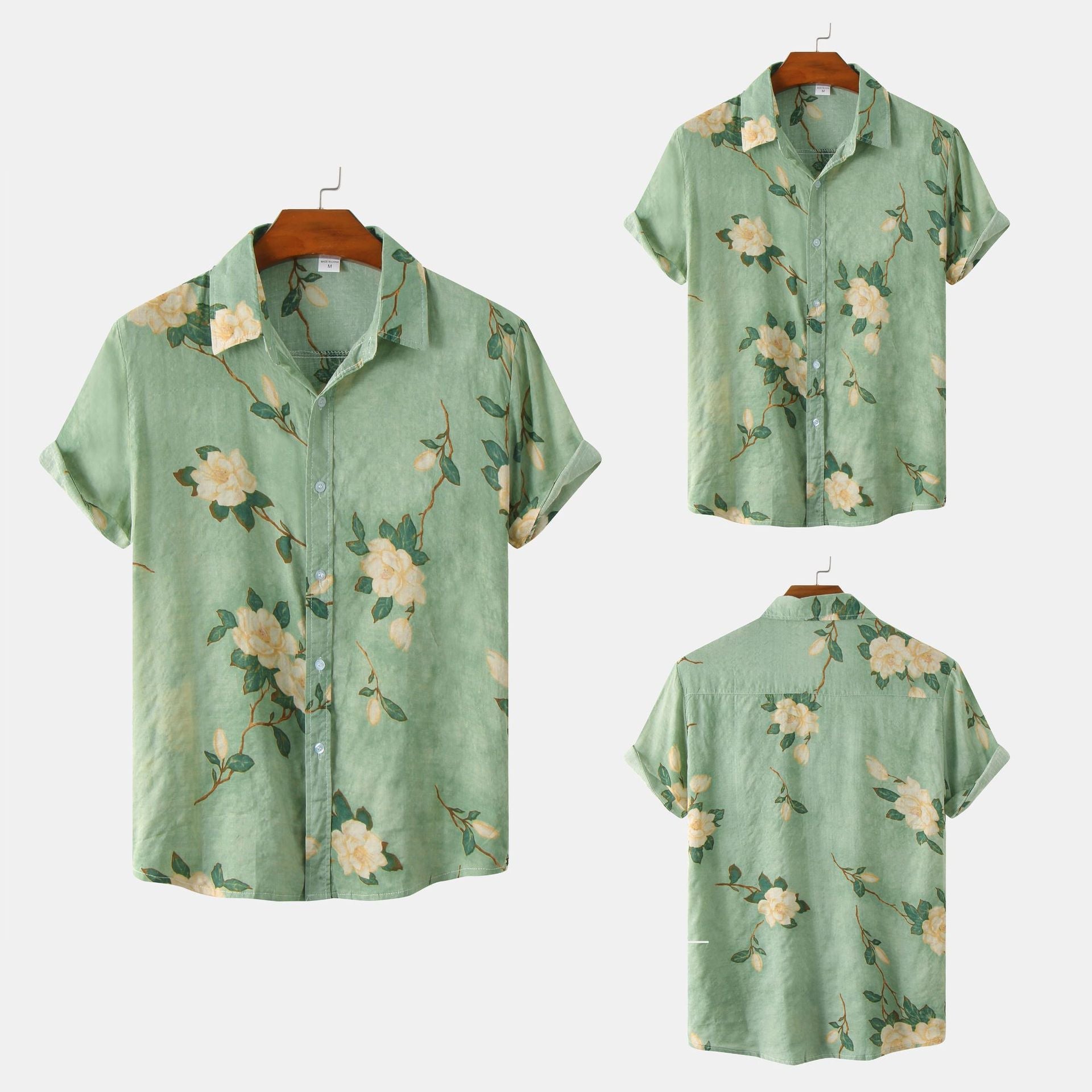 Casual Floral Short Sleeve Men's Shirt