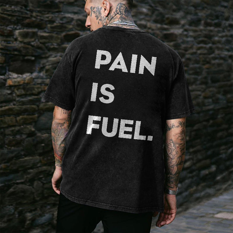 Pain Is Fuel Men's Casual Black T-shirt