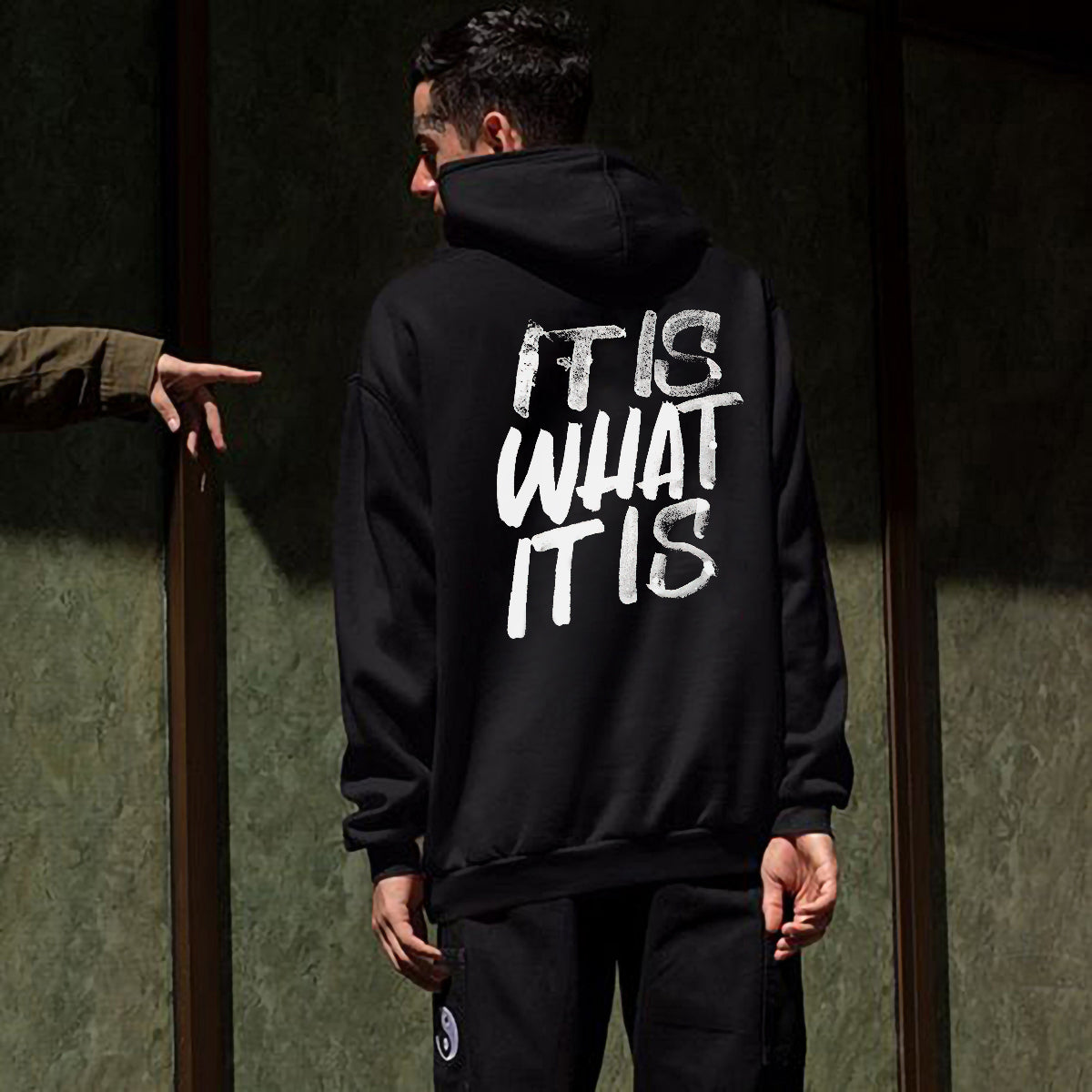 It Is What It Is Distressed Print Basic Men???¡§o?¡§¡§s Hoodie