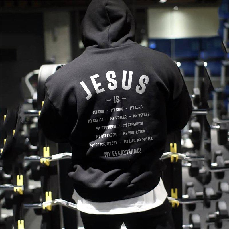 Jesus Is My God Printed Men's Hoodie