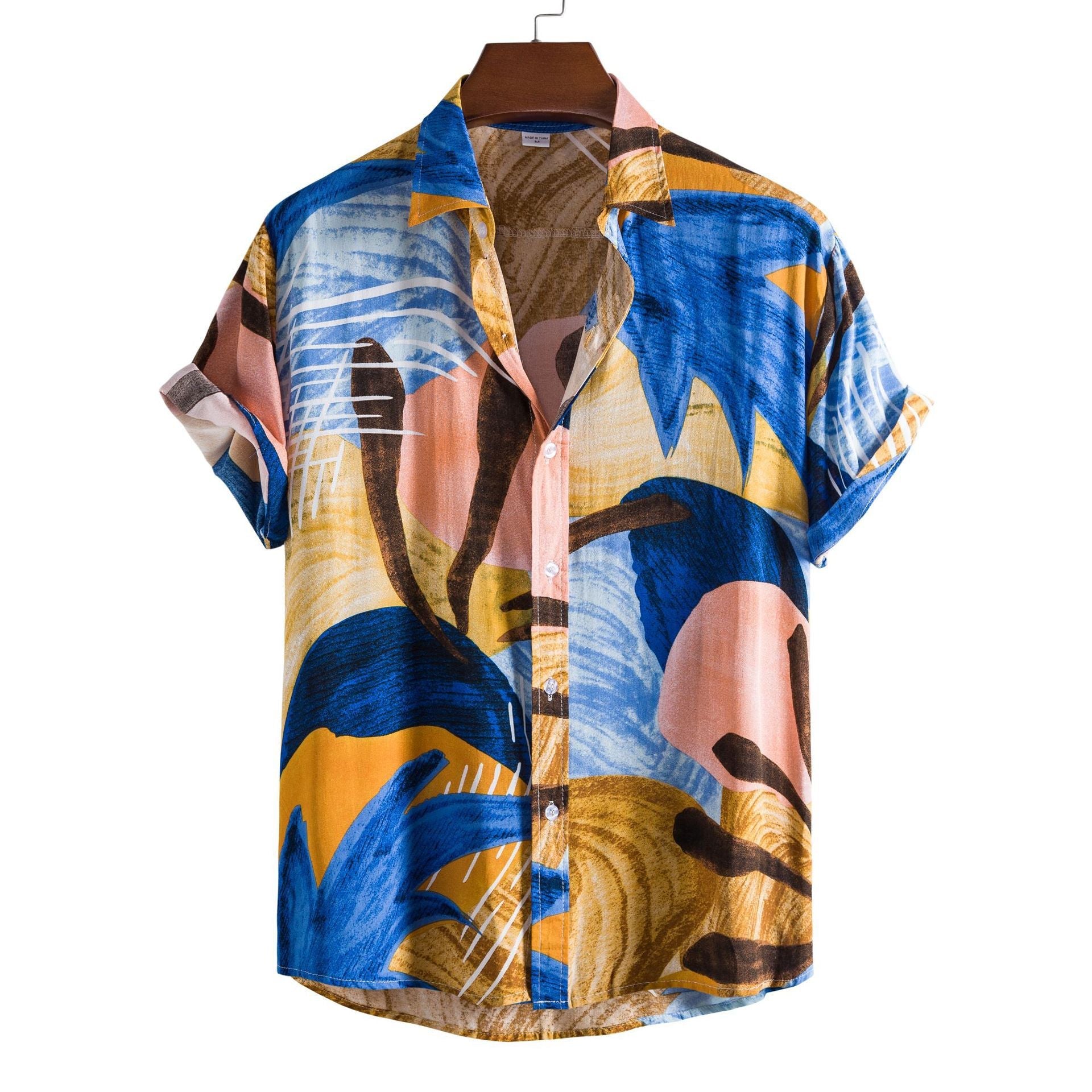 Casual Floral Short Sleeve Men's Shirt