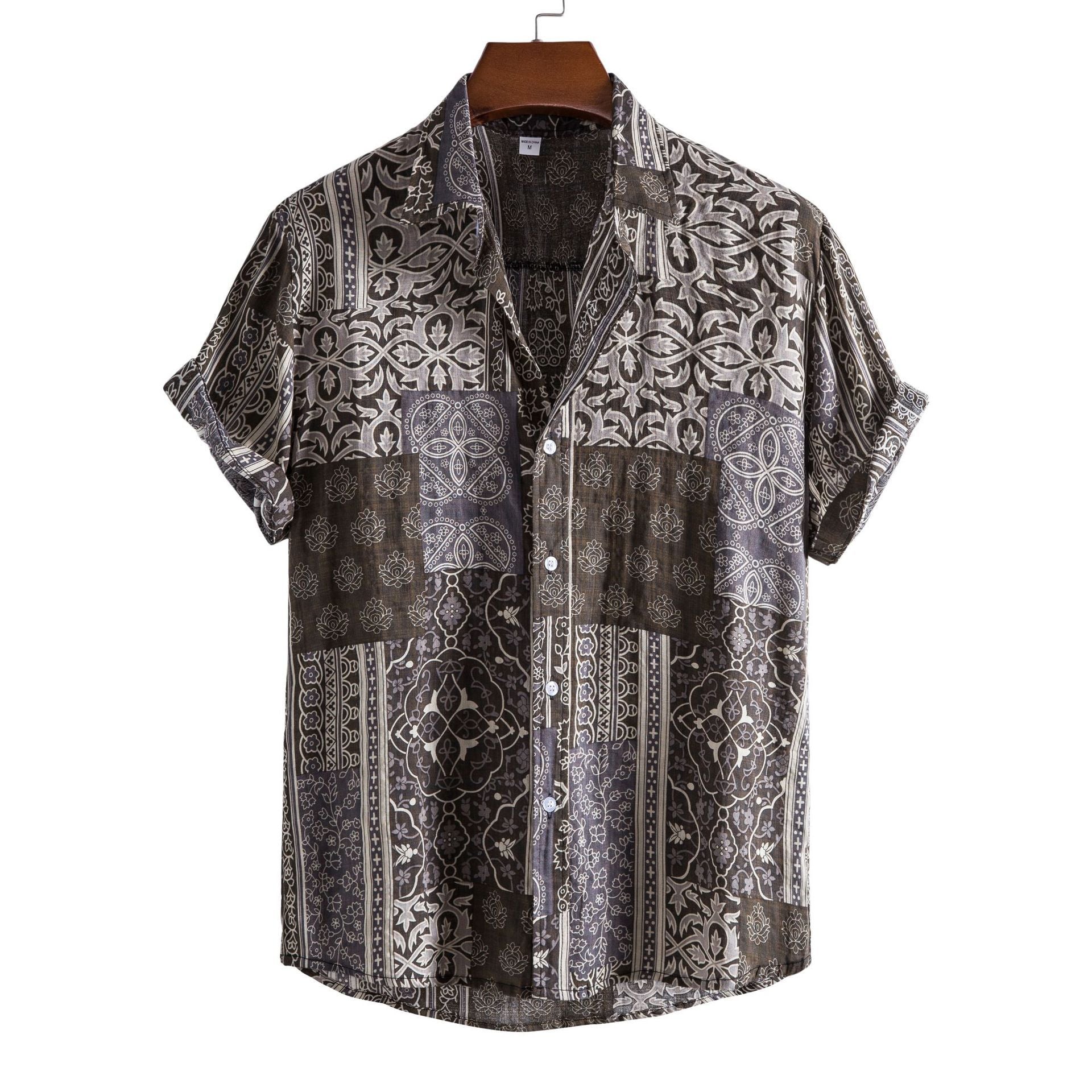 Casual Floral Short Sleeve Men's Shirt