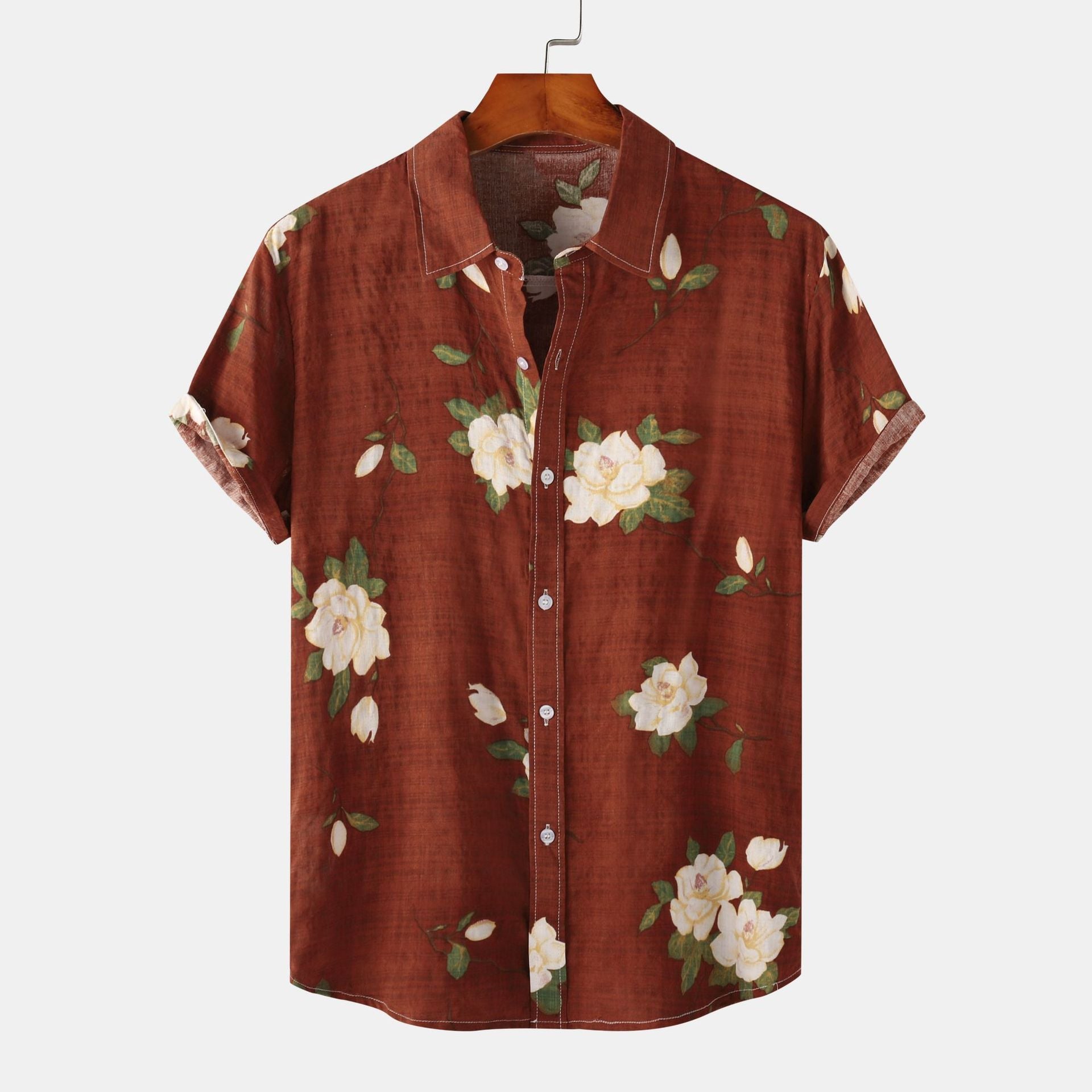 Casual Floral Short Sleeve Men's Shirt