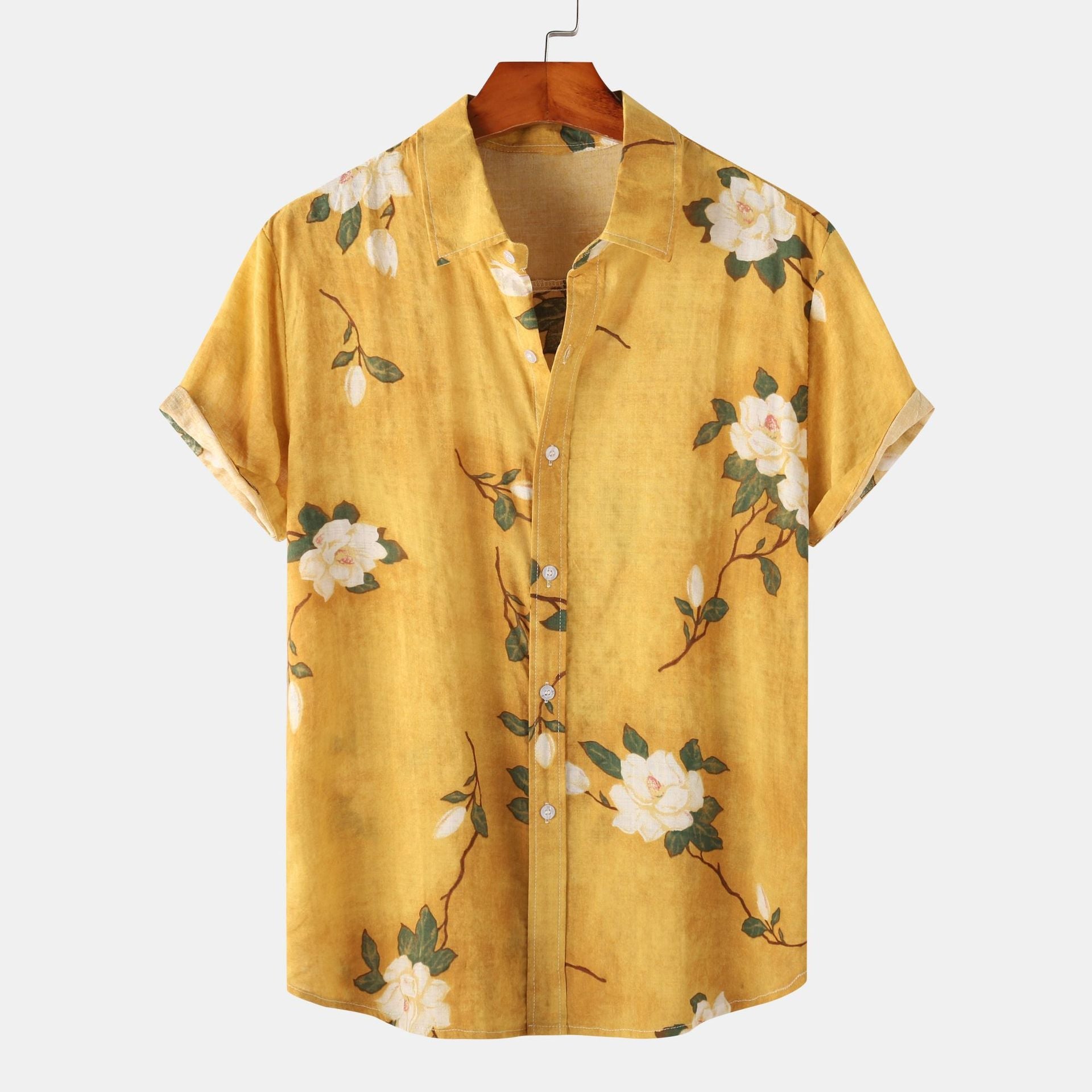 Casual Floral Short Sleeve Men's Shirt