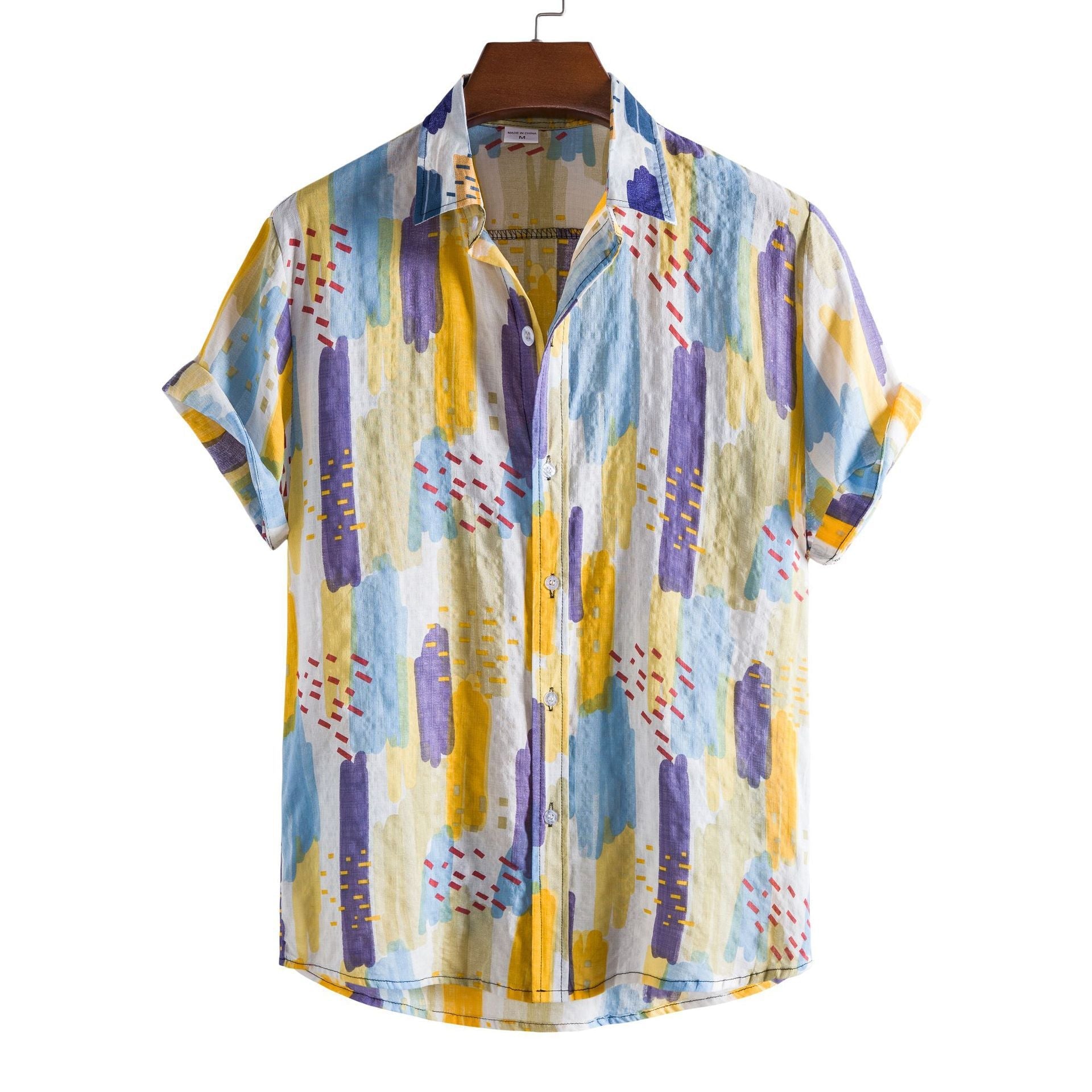 Casual Floral Short Sleeve Men's Shirt