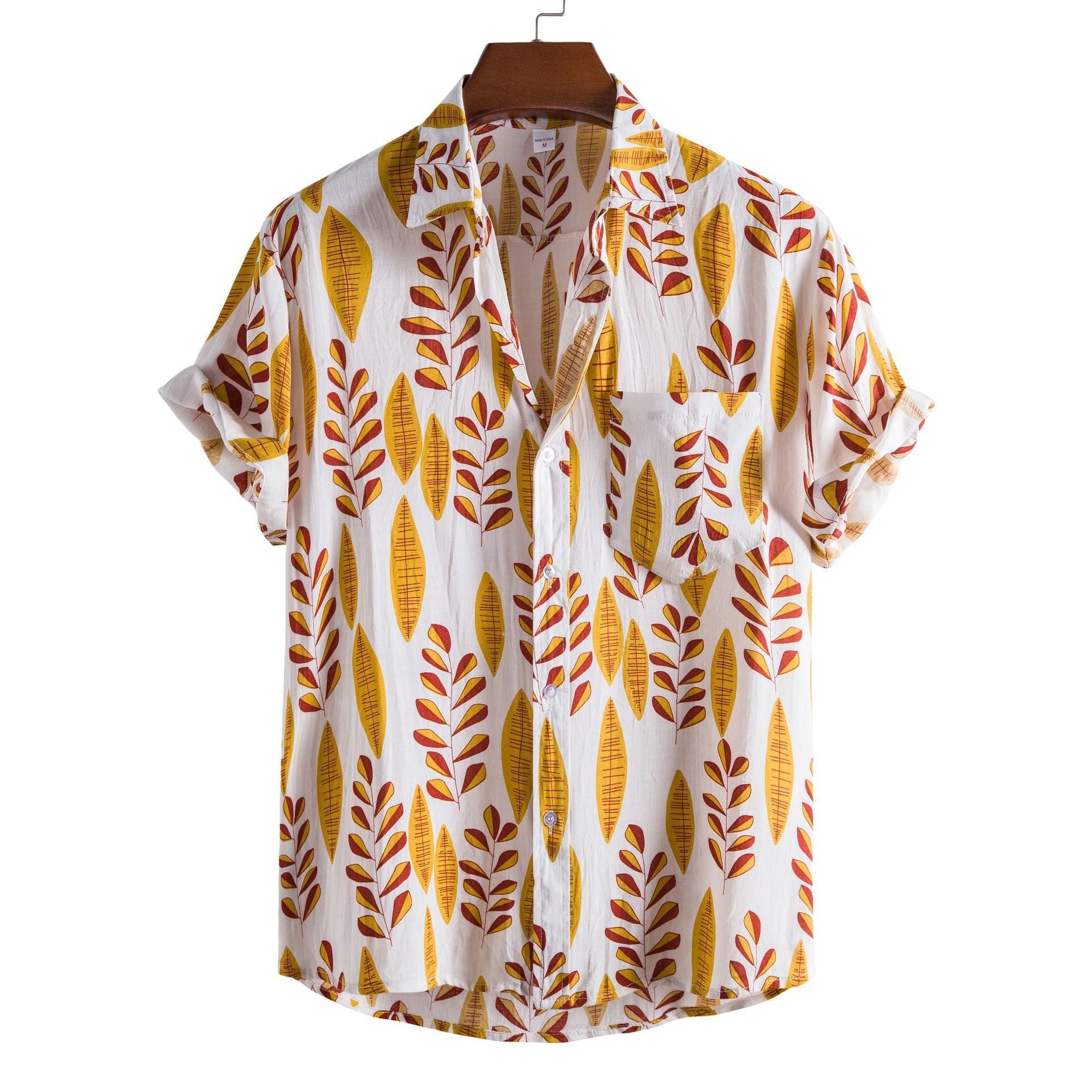 Casual Floral Short Sleeve Men's Shirt