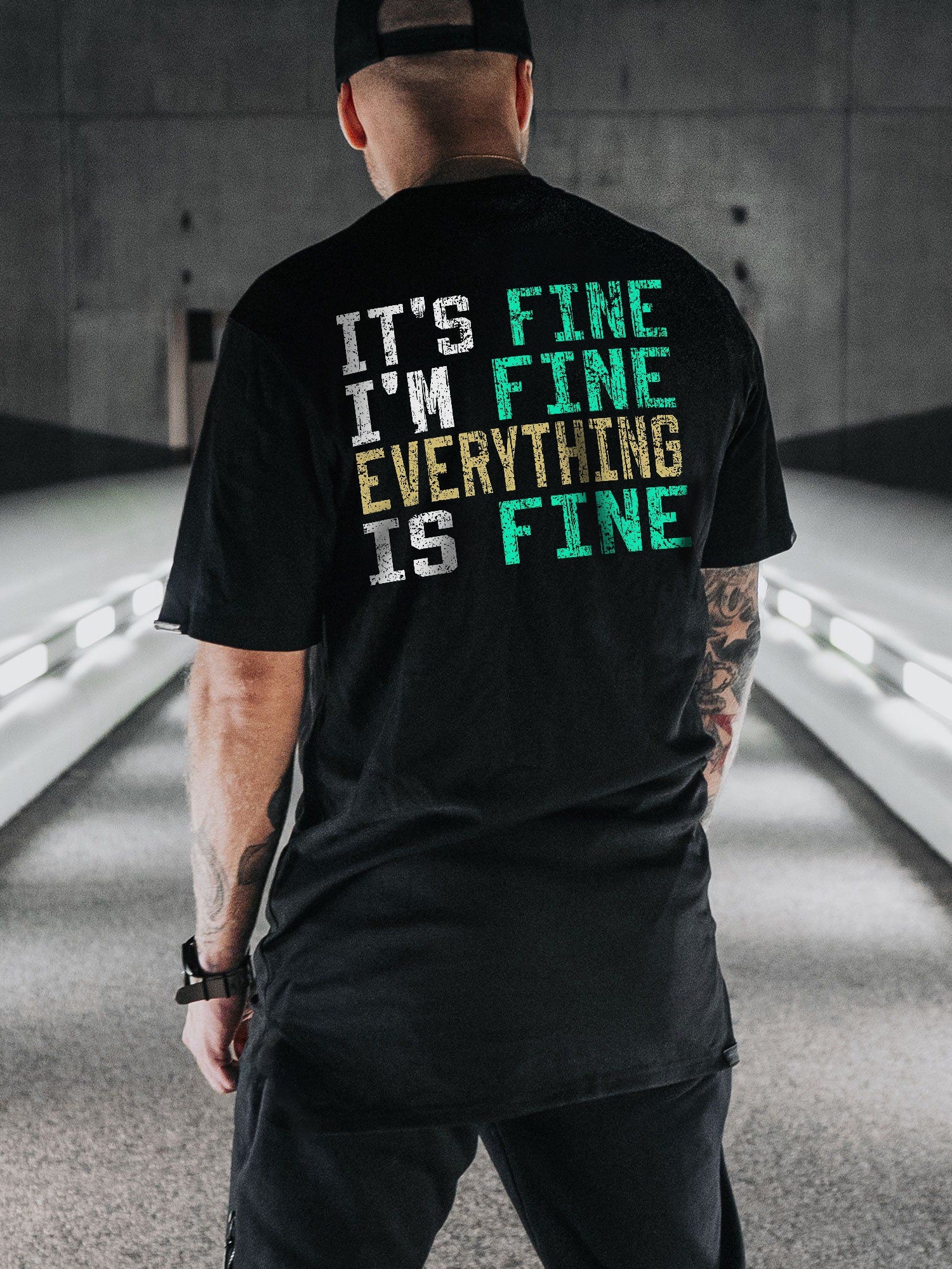 It's Fine I'm Fine Everything Is Fine Alphabet Printed T-shirt