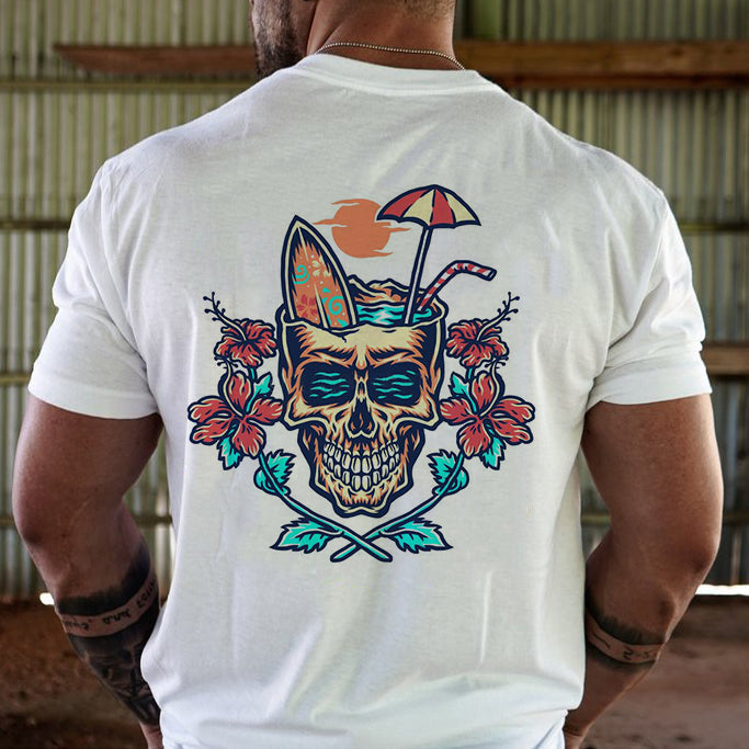 Holiday style skull print designer t-shirt