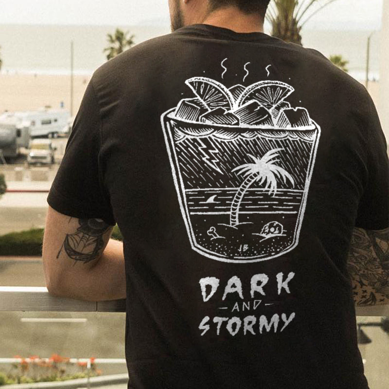 DARK AND STORMY printed loose T-shirt designer