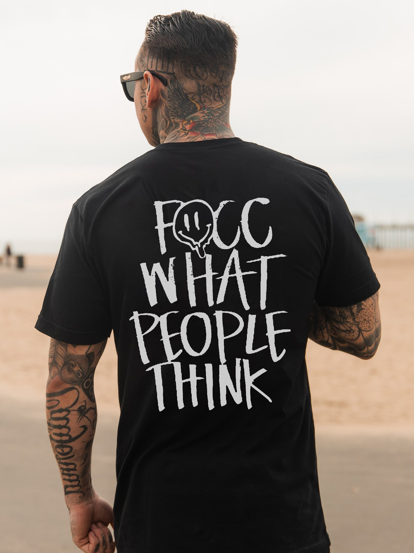 Focc What People Think Printed Smiley Face T-shirt