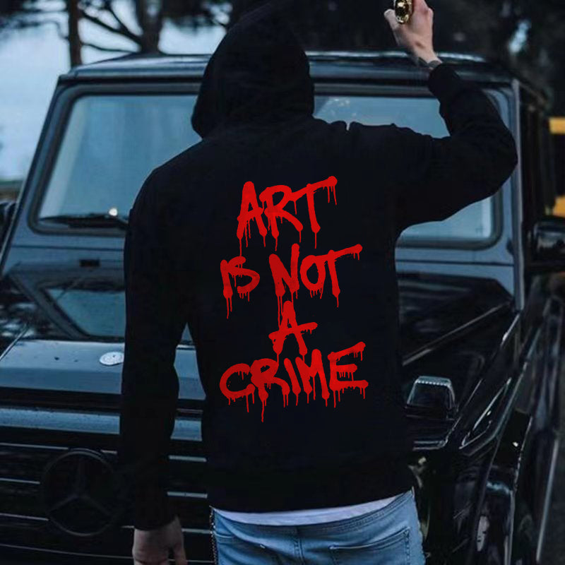 Art Is Not A Crime Printed Men's Hoodie