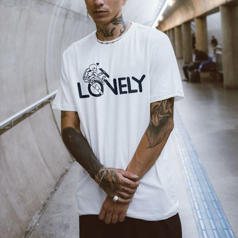 Lonely Skeleton Printed Classic T-shirt