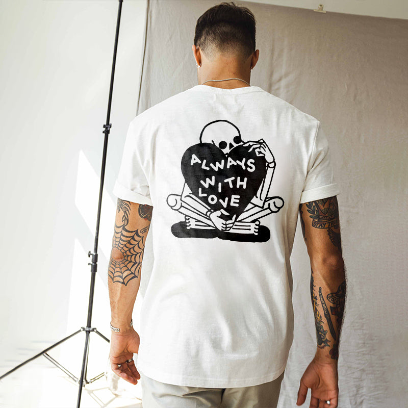 Always With Love Printed Skeleton T-shirt