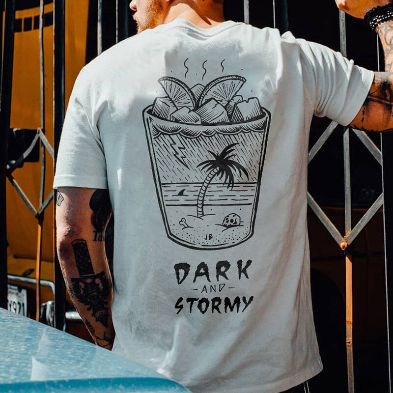 DARK AND STORMY printed loose T-shirt designer