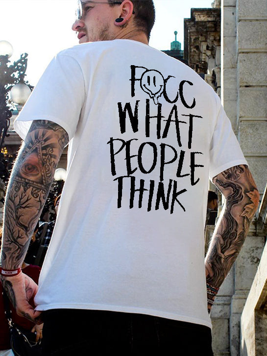 Focc What People Think Printed Smiley Face T-shirt