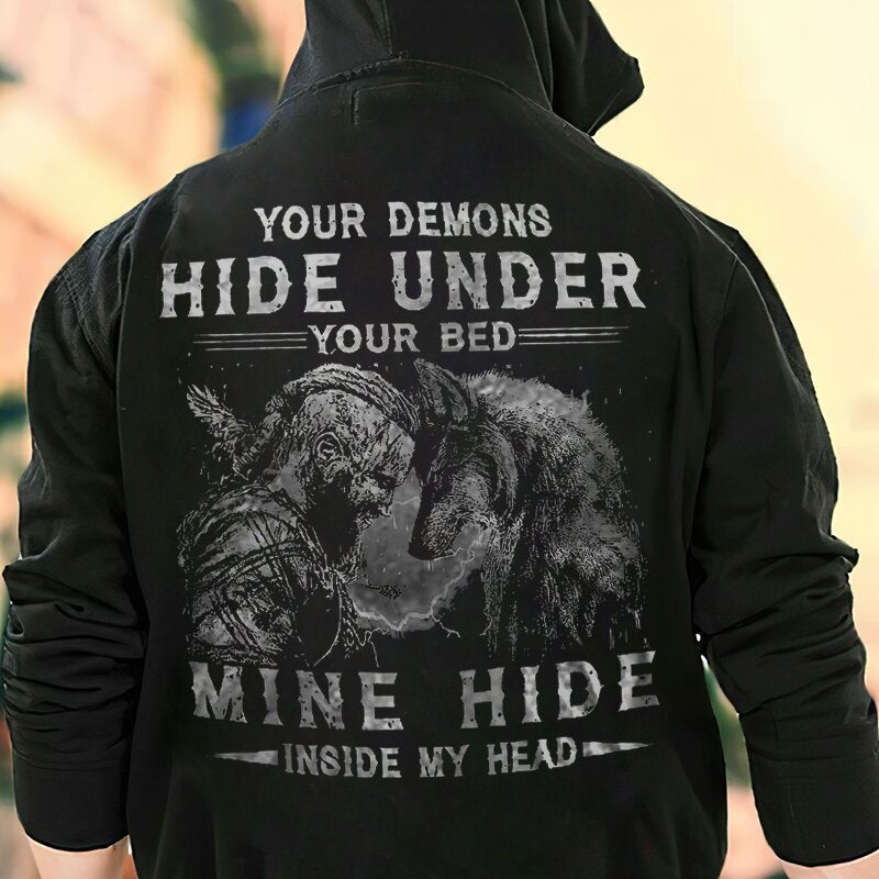 Viking Your Demons Hide Under Your Bed Basic Hoodie