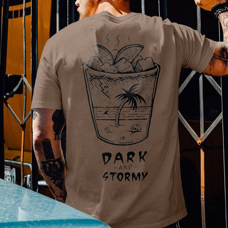 DARK AND STORMY printed loose T-shirt designer