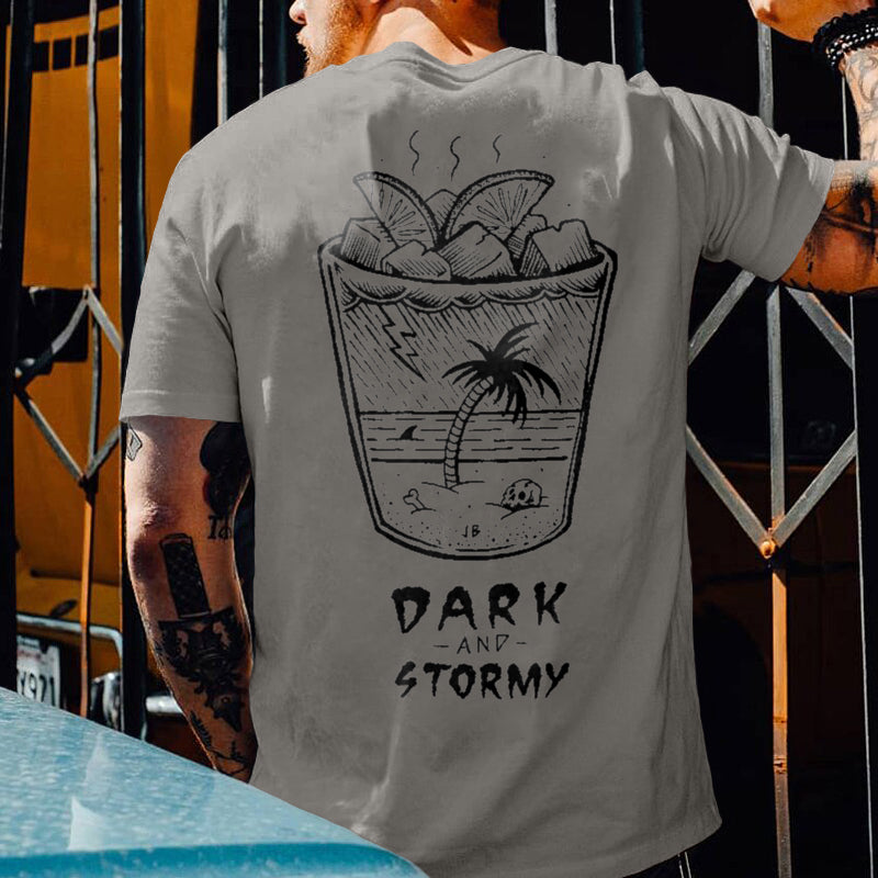 DARK AND STORMY printed loose T-shirt designer